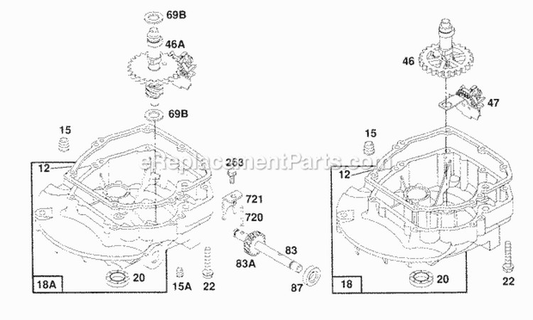 Sump Base Assemblies Diagram and Parts List for 126782-0148-01  Briggs and Stratton Engine